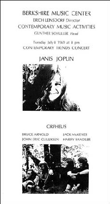 Janis Joplin & Orpheus at Tanglewood poster, 1969 Orpheus - Janis Joplin Poster