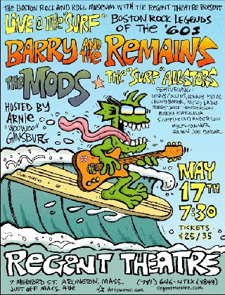 Barry & the Remains & the Mods, Regent Theatre ''Surf'' show poster, 2003